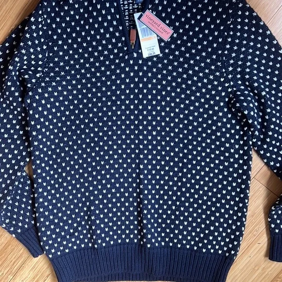 Vineyard Vibes Men’s Sm Nordic Birdseye 1/4 zip sweater NWT
